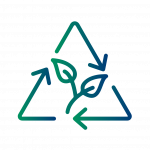 Icon für mehr Nachhaltigkeit durch ressourcenschonenden Materialverbrauch