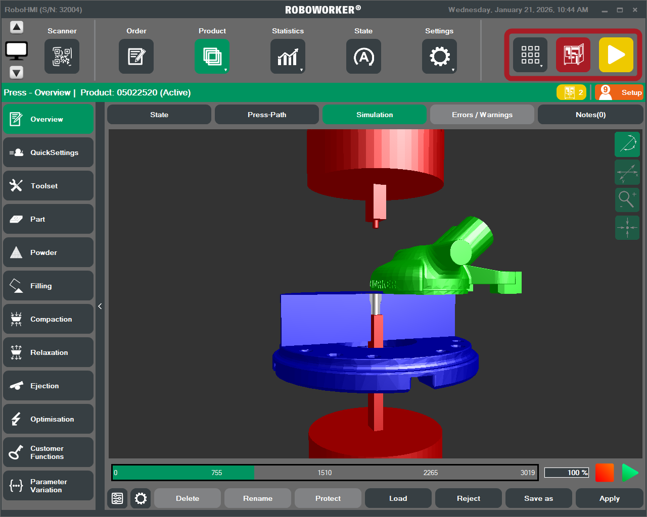 digital twin of press and press tools